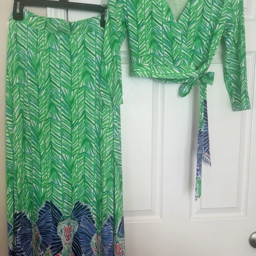 Lilly Pulitzer Green and White Maxi Dress - Picture 2 of 6